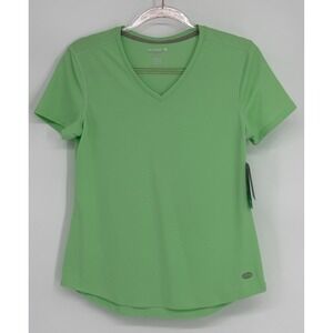 Reel Legends Freeline V-Neck Performance T-Shirt Green Ash‎ Womens Sz PS NEW